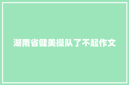 湖南省健美操队了不起作文