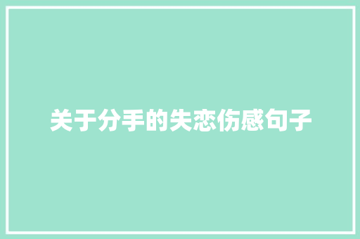 关于分手的失恋伤感句子 写作素材