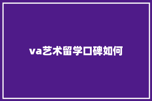 va艺术留学口碑如何