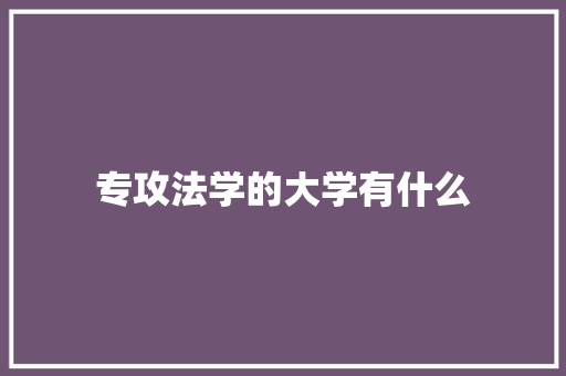 专攻法学的大学有什么 简历模板