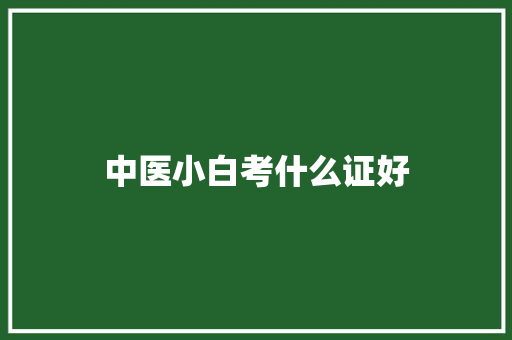 中医小白考什么证好 写作技巧
