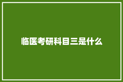 临医考研科目三是什么