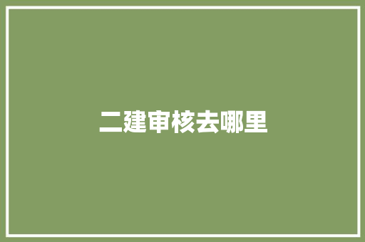 二建审核去哪里