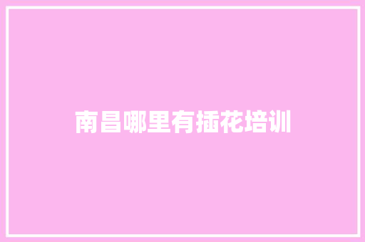 南昌哪里有插花培训