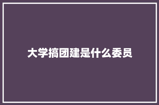 大学搞团建是什么委员