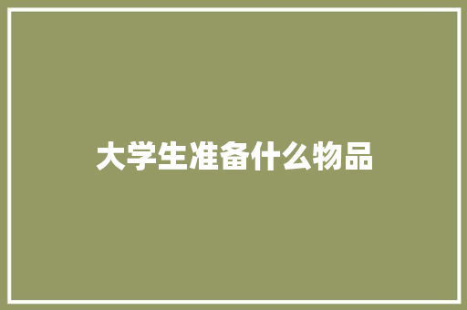 大学生准备什么物品