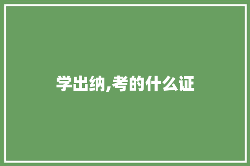 学出纳,考的什么证 简历模板