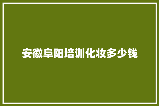 安徽阜阳培训化妆多少钱