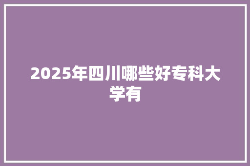 2025年四川哪些好专科大学有 商业文案