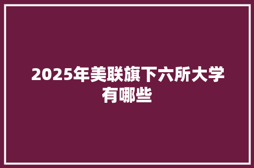 2025年美联旗下六所大学有哪些 简历模板