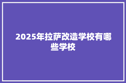2025年拉萨改造学校有哪些学校