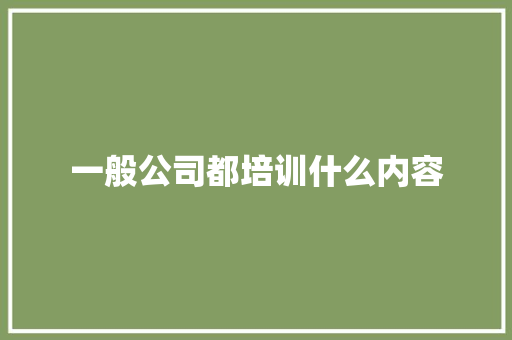 一般公司都培训什么内容
