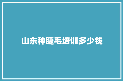 山东种睫毛培训多少钱