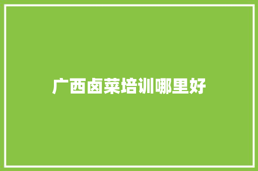 广西卤菜培训哪里好