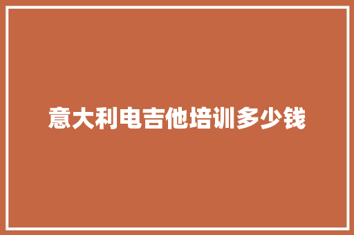 意大利电吉他培训多少钱 简历模板
