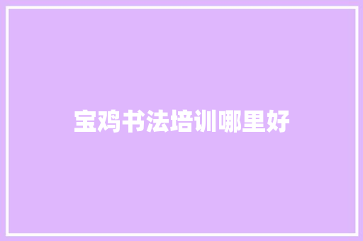 宝鸡书法培训哪里好 词汇积累