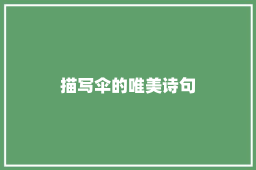 描写伞的唯美诗句