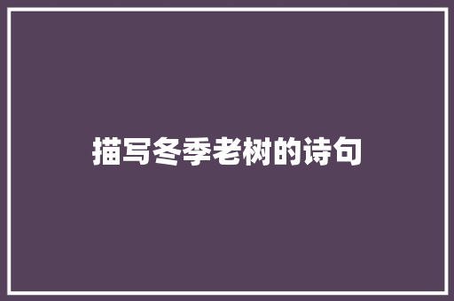 描写冬季老树的诗句