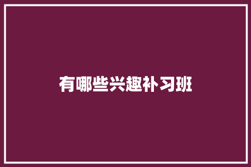 有哪些兴趣补习班