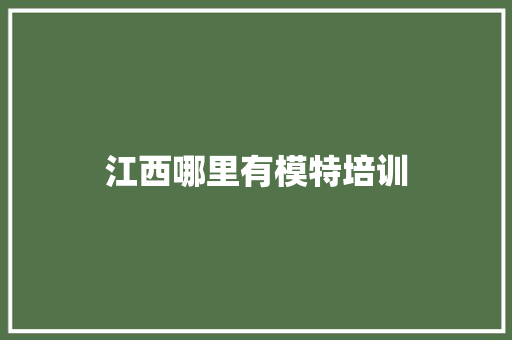 江西哪里有模特培训