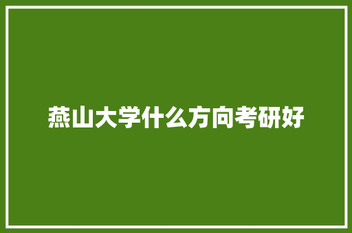 燕山大学什么方向考研好