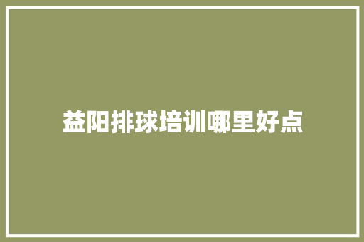 益阳排球培训哪里好点