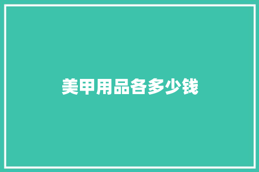 美甲用品各多少钱