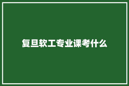 复旦软工专业课考什么