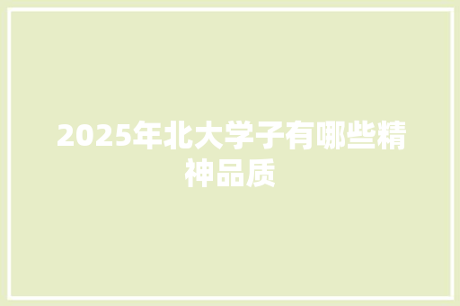 2025年北大学子有哪些精神品质 写作技巧