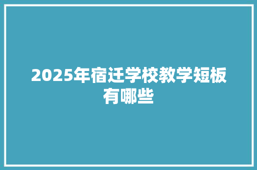 2025年宿迁学校教学短板有哪些