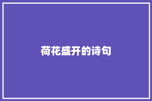 荷花盛开的诗句