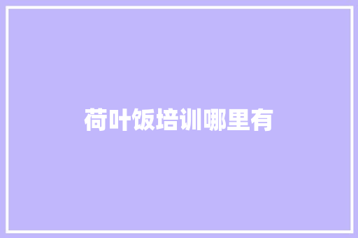 荷叶饭培训哪里有