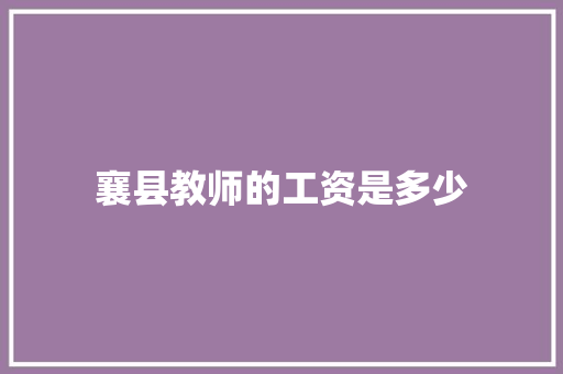 襄县教师的工资是多少 商业文案