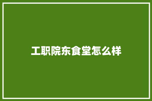 工职院东食堂怎么样