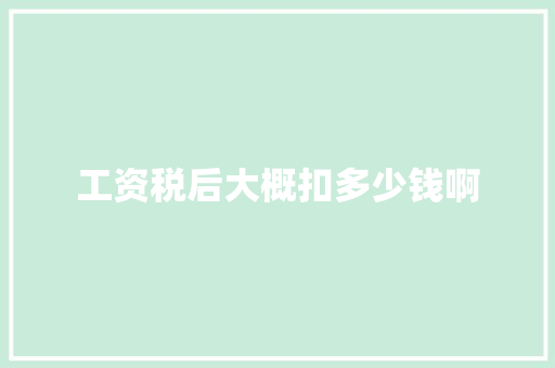工资税后大概扣多少钱啊