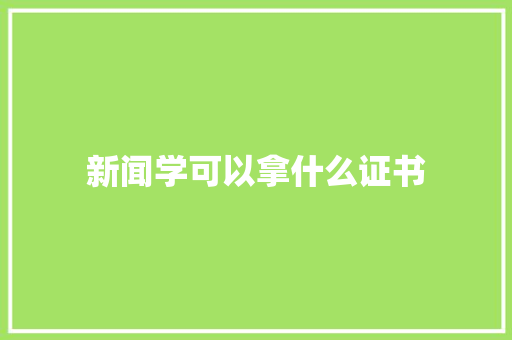 新闻学可以拿什么证书