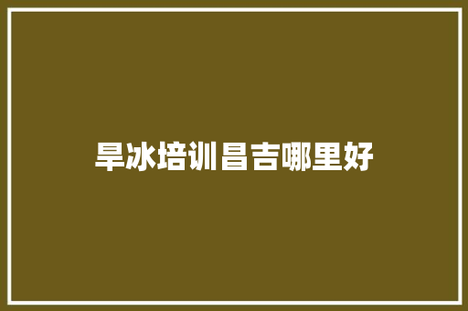 旱冰培训昌吉哪里好