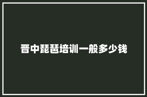 晋中琵琶培训一般多少钱