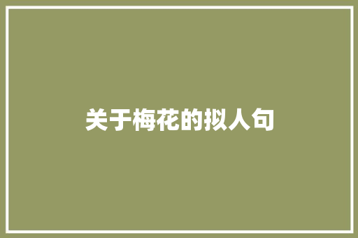 关于梅花的拟人句