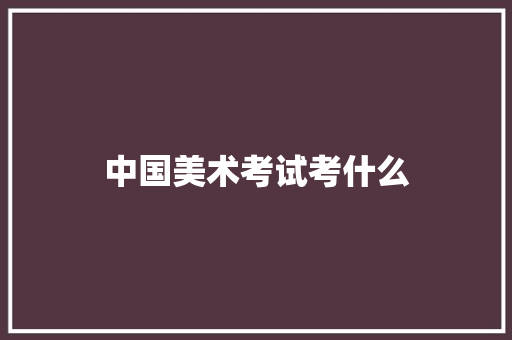 中国美术考试考什么