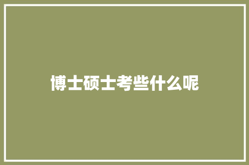 博士硕士考些什么呢