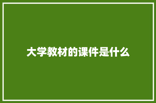 大学教材的课件是什么