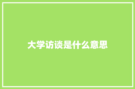 大学访谈是什么意思