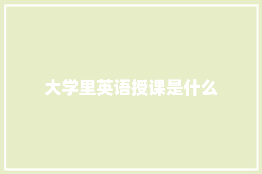 大学里英语授课是什么