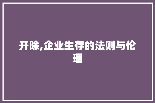 开除,企业生存的法则与伦理 报告写作