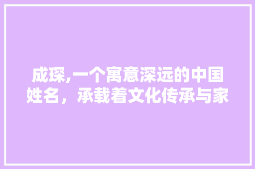 成琛,一个寓意深远的中国姓名，承载着文化传承与家族荣耀