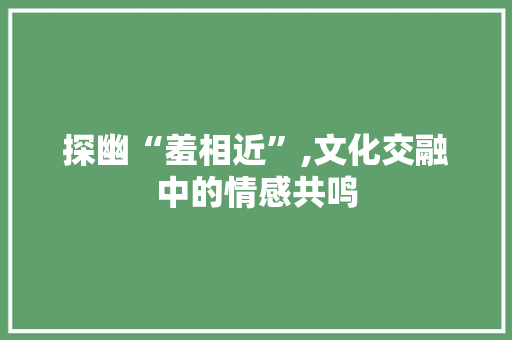 探幽“羞相近”,文化交融中的情感共鸣