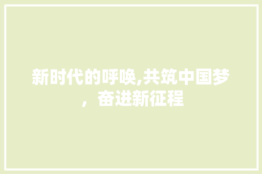 新时代的呼唤,共筑中国梦，奋进新征程