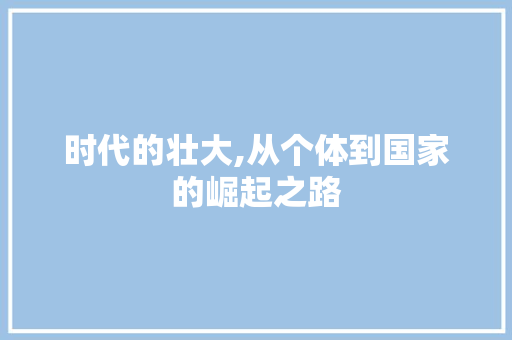 时代的壮大,从个体到国家的崛起之路