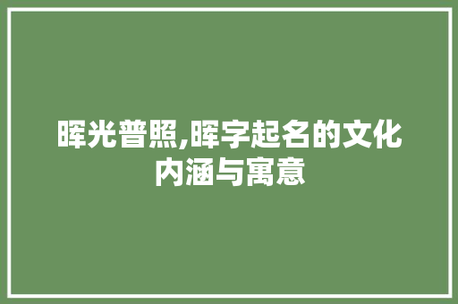 晖光普照,晖字起名的文化内涵与寓意 简历模板